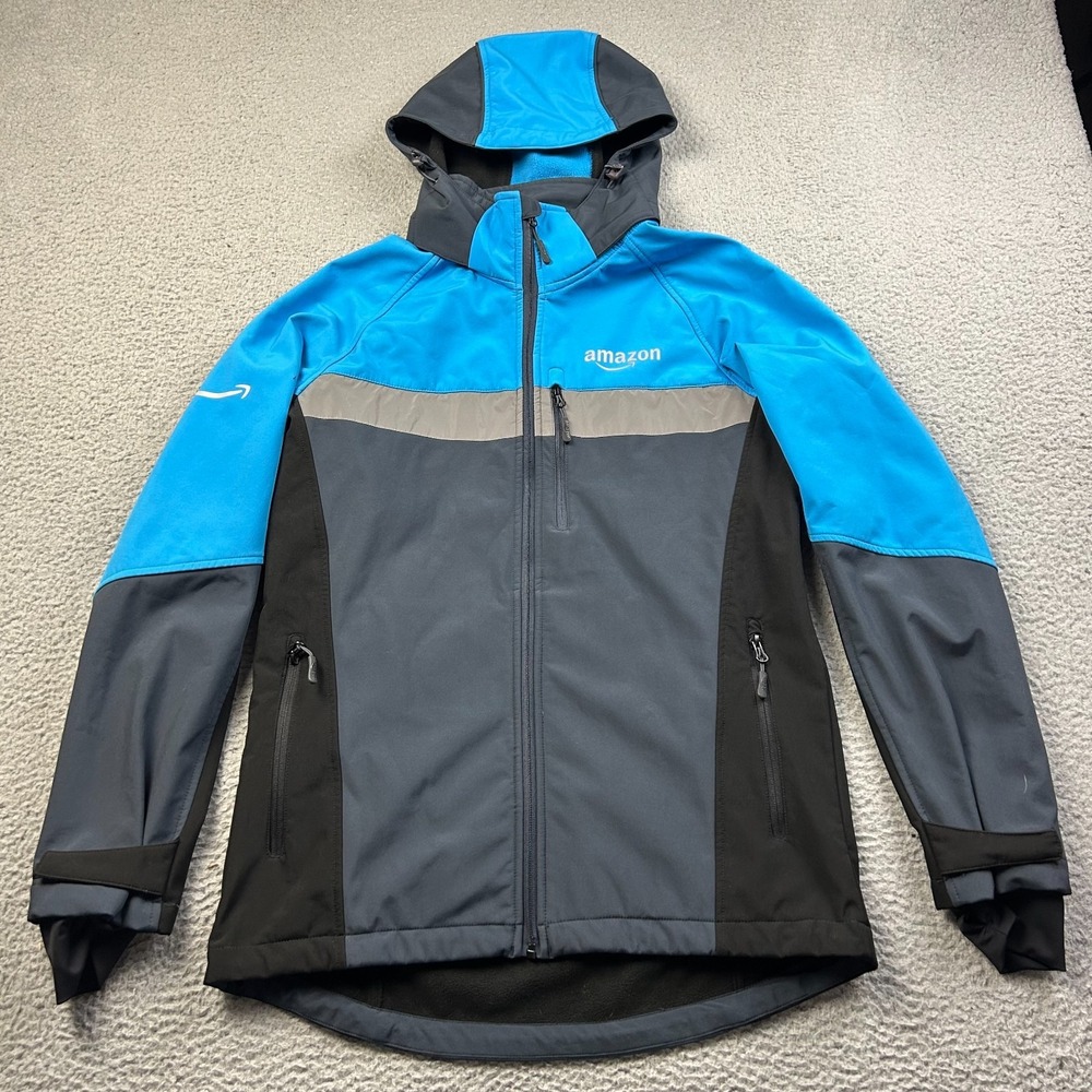 Amazon Delivery Driver Luly Yang Softshell Hooded Reflective Jacket Coat Small